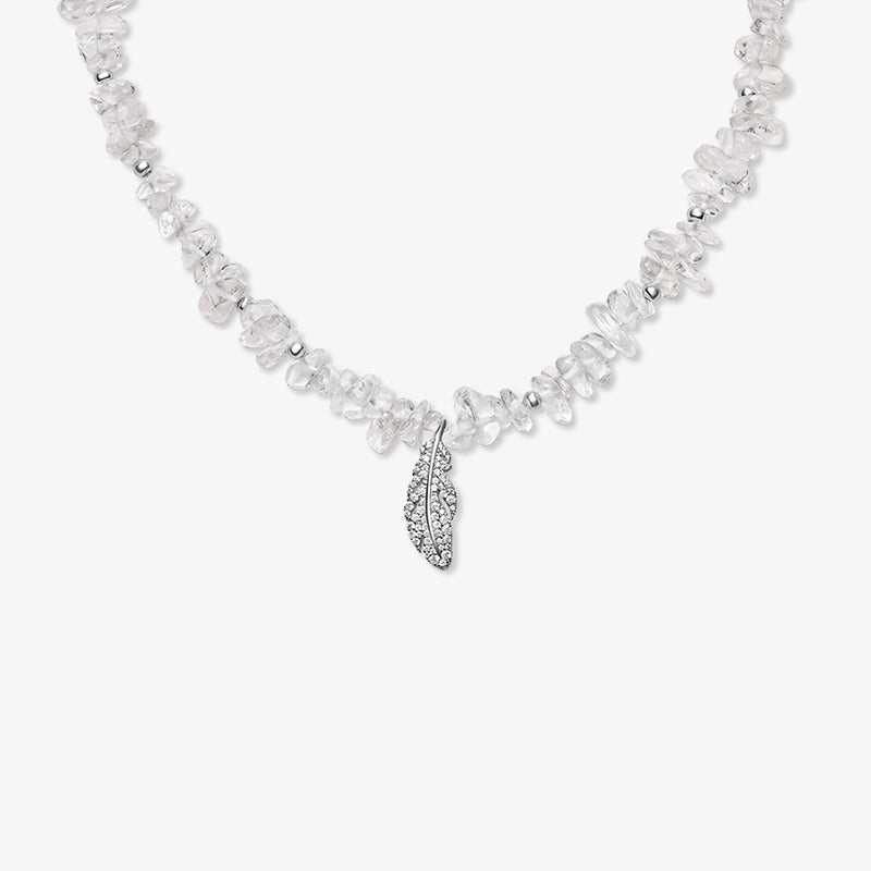 Crystal Feather Necklace – HEFANG Crystal Feather Necklace – HEFANG