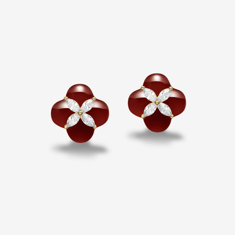 Mother-of-Pearl Persimmon Earrings/Clips | HEFANG