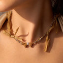 Ribbon Leaf Butterfly Necklace