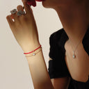 水滴红绳双层手链