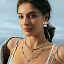 Grey Iris Blossom Earrings