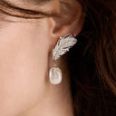 Crystal Feather Earrings