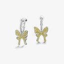 HEFANG Yellow Nanostone Butterfly Cuffs - Summer Festival Ear Jewelry | Hypoallergenic 925 Silver