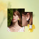 Iris Blossom Earrings (Yellow)