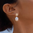 Quartz Pearl Earrings