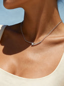 Chopsticks Necklace - Silver