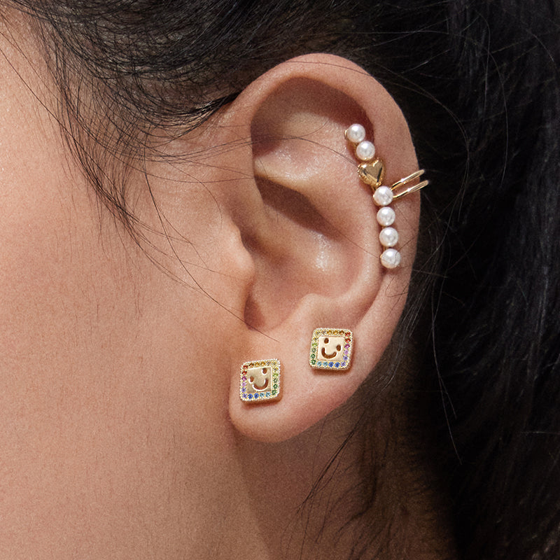 Smiley Face Stud Earring