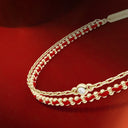 Red String Bracelet - 14K Gold Diamond