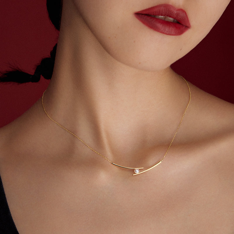 Chopsticks Necklace-14K gold