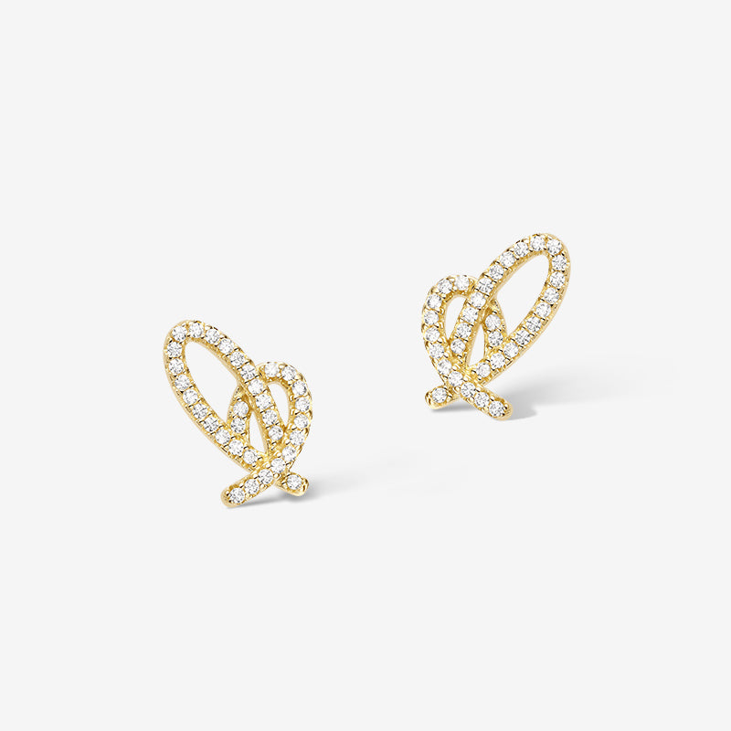 Brezel Heart Studs