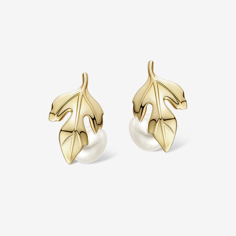 Golden Leaf Studs